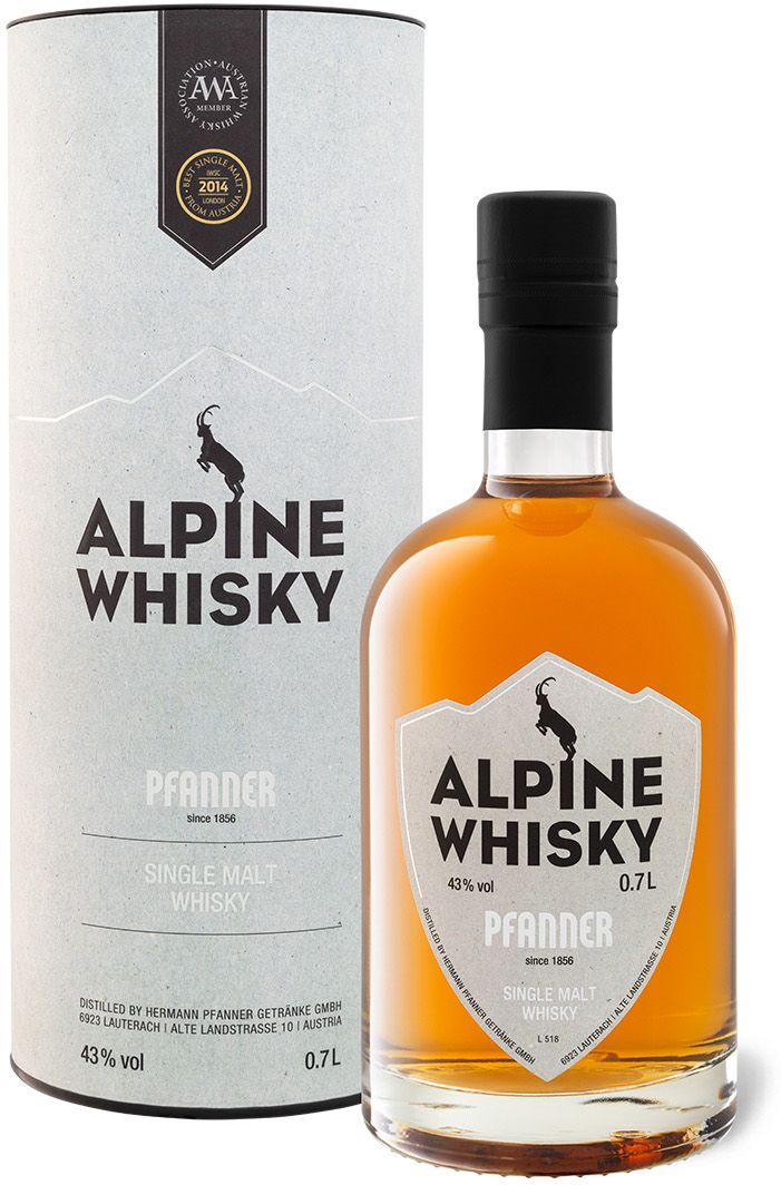 PFANNER Alpine Single Malt Whisky mit Geschenkbox 43% Vol