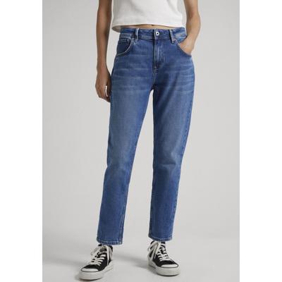 Boyfriend-Jeans PEPE JEANS "VIOLET", Damen, Gr. 28, N-Gr, blau (light blau), Denim/Jeans, Obermaterial: 99% Baumwolle, 1% Elasthan, relaxed fit lang, Jeans, im lässigen Boyfriend-Style