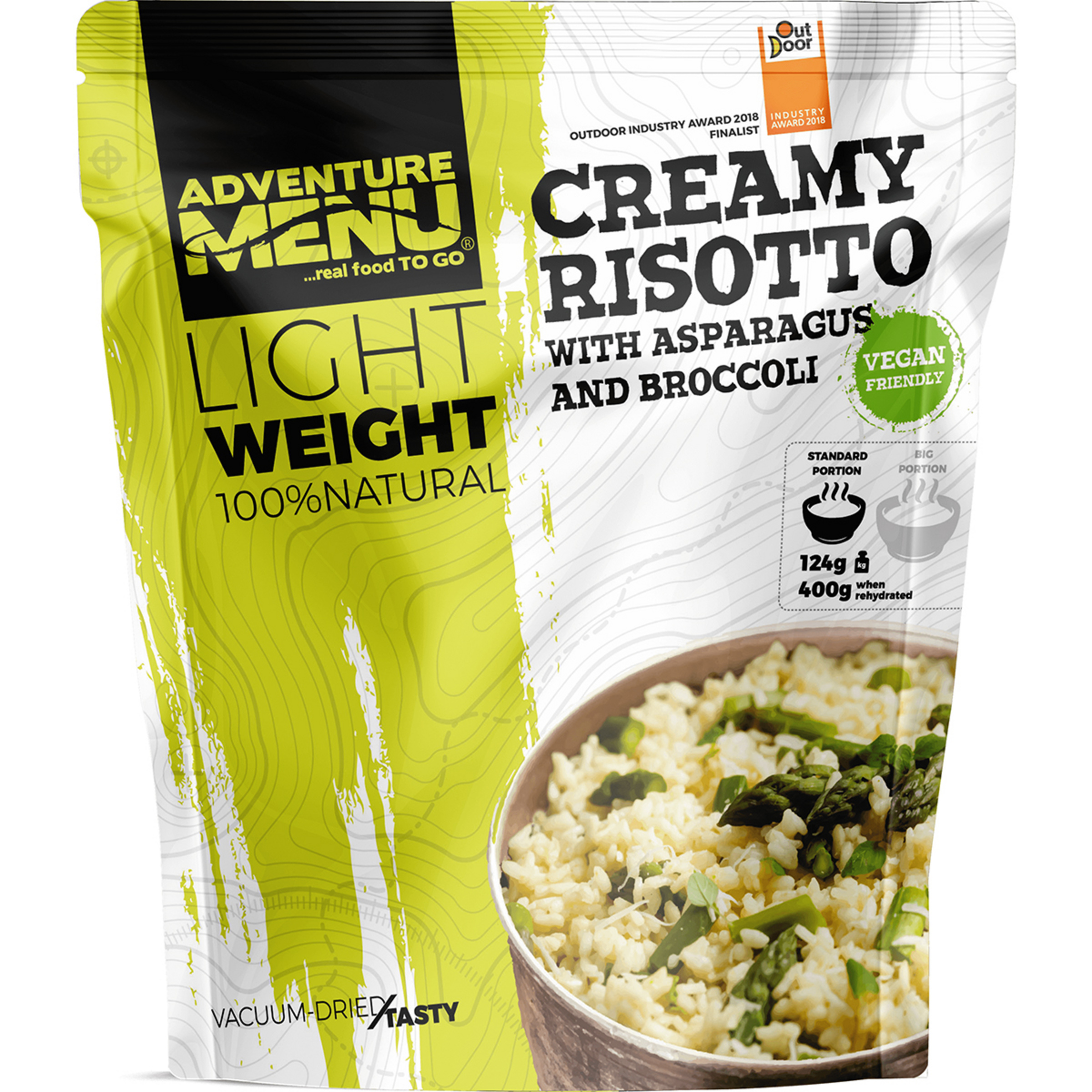 Adventure Menu Creme-Risotto mit Spargel und Brokkoli Trekkingnahrung Größe 124g