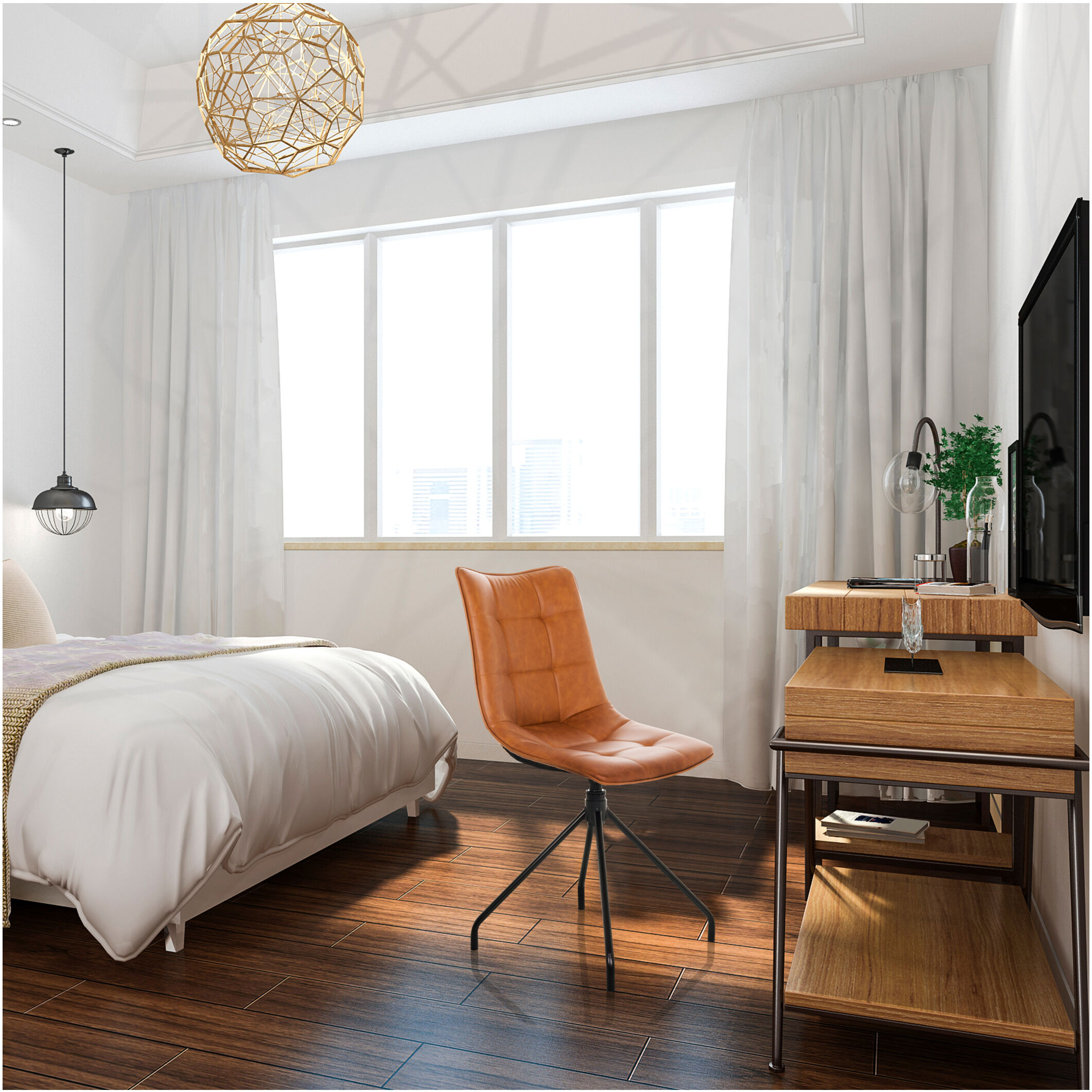 HJH OFFICE Besucherstuhl / Dining Stuhl TARVISO PU  Braun