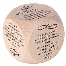Bethel proWerk Gebetswürfel - Tischgebete - Massivholz - 6 versch Gebete - 6 x 6 x 6 cm 244536