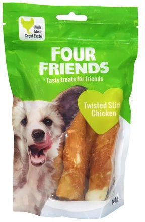 Fourfriends Dog Twisted Stick Chicken 12,5 Cm 4-Pack