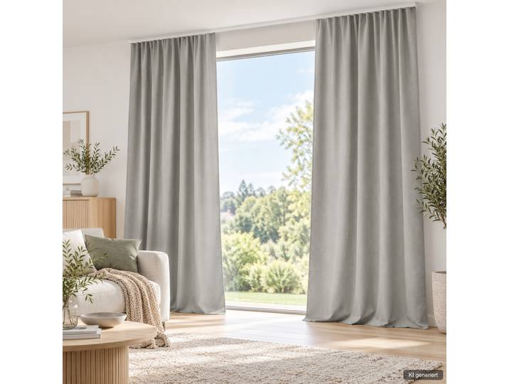 Vorhang HOME WOHNIDEEN IRIE , grau, B:140cm H:245cm, Polyester, Polyester, Gardinen, Vorhang, Uni