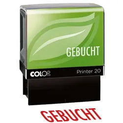 Colop Green Line Selbstfärbender Textstempel Printer 20 »Gebucht« grün, 7x3 cm