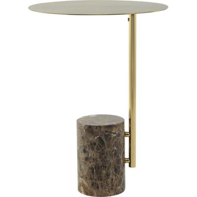 Beistelltisch KAYOOM "Rocio, Ausgefallenes Design,Stabiler Marmor-Sockel", bunt (braun, multi), B:40cm H:54cm T:40cm, Tischplatte: 100% marmorisiertes Glas / Gestell: Marmor, Edelstahl, Tische, Beistelltisch, ausgefallenes Gestell, stabiler...
