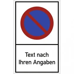 Dreifke® Schild, Eingeschränktes Haltverbot - Text nach Ihren Angaben, Alu, 400x650 mm