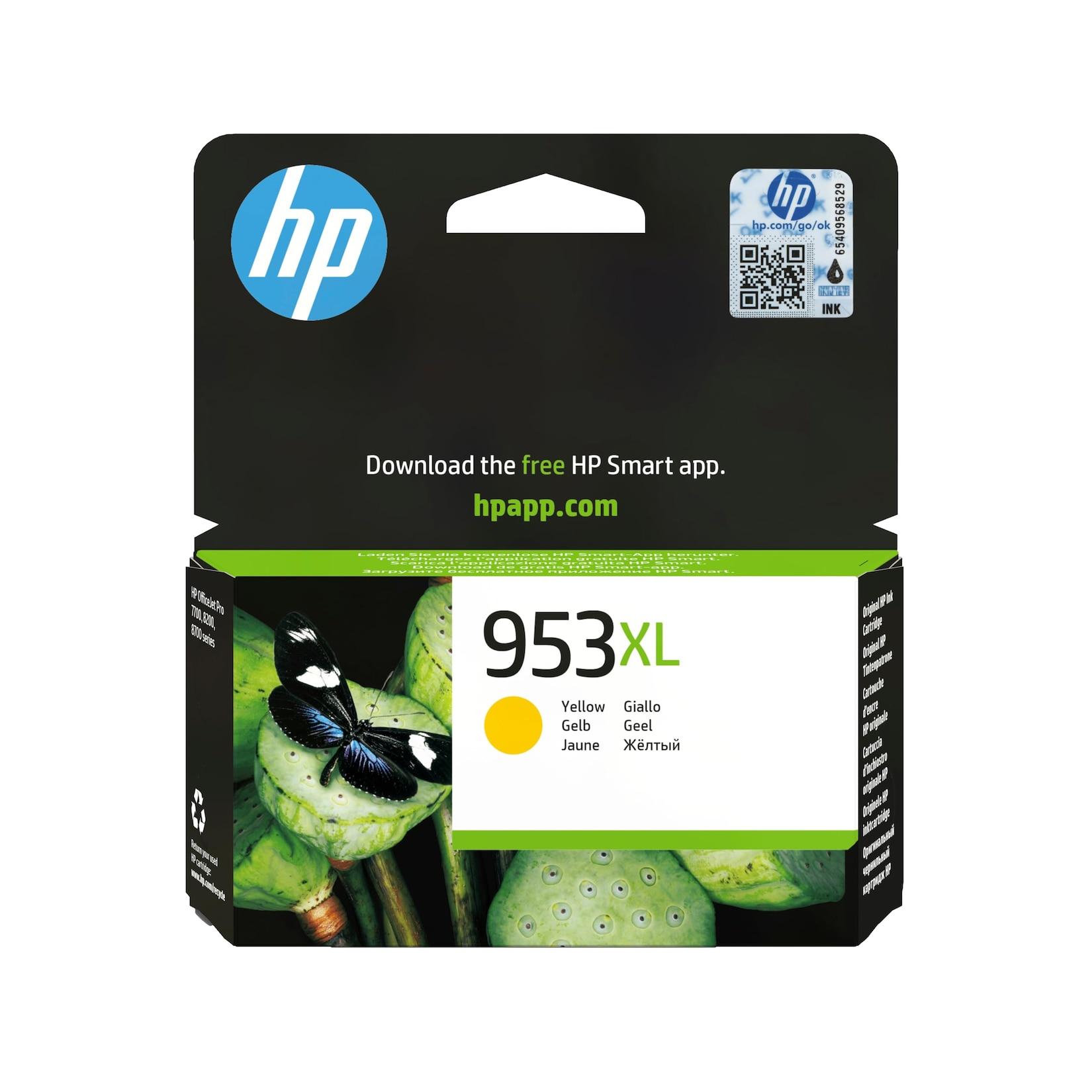 HP 953XL Gelb Original Tintenpatrone mit hoher Reichweite (F6U18AE, kompatibel mit HP OfficeJet Pro 8730 All-in-One-Drucker, HP OfficeJet Pro 8720 All-in-One-Drucker, HP OfficeJet Pro 8210 Drucker, HP OfficeJet Pro 7740 All-in-One-Großformatdrucker, HP Off