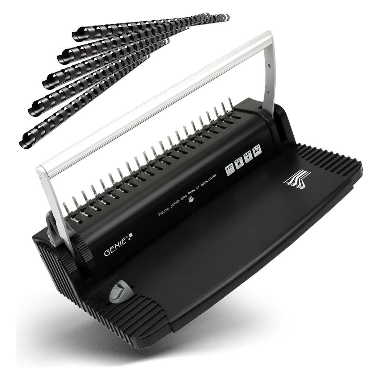 Genie Spiralbindegerät CB-820 inkl. Plastikbinderücken sw (Plastikkammbindung) (12181)