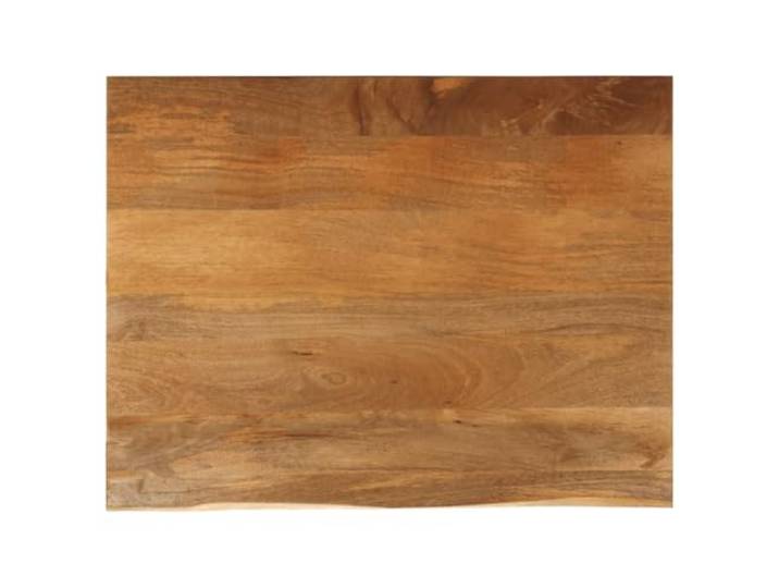 HEFZGDB Massivholz Tischplatte mit Baumkante 90x80x3,8 cm aus robustem Mangoholz für Tischgestell Ersatz - Naturbelassene rustikale Tischplatte mit individueller Maserung - Stabile