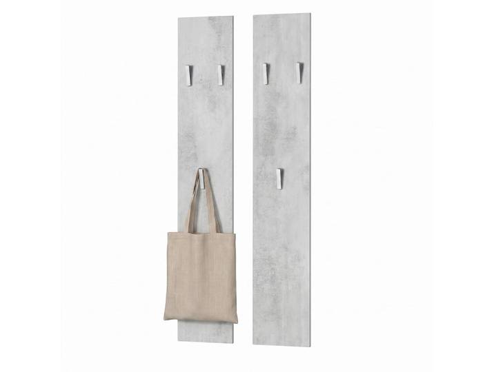 Vladon Garderobenpaneel Wandpaneel Beton Oxid Optik, Hellgrau, 24x140x2 cm, Garderobe, Garderobenpaneele
