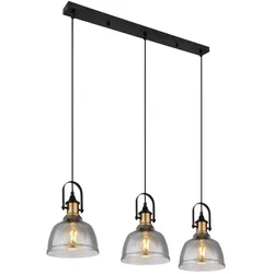Globo 15558-3H Dorothea Hängeleuchte Metall Schwarz, 3X E27
