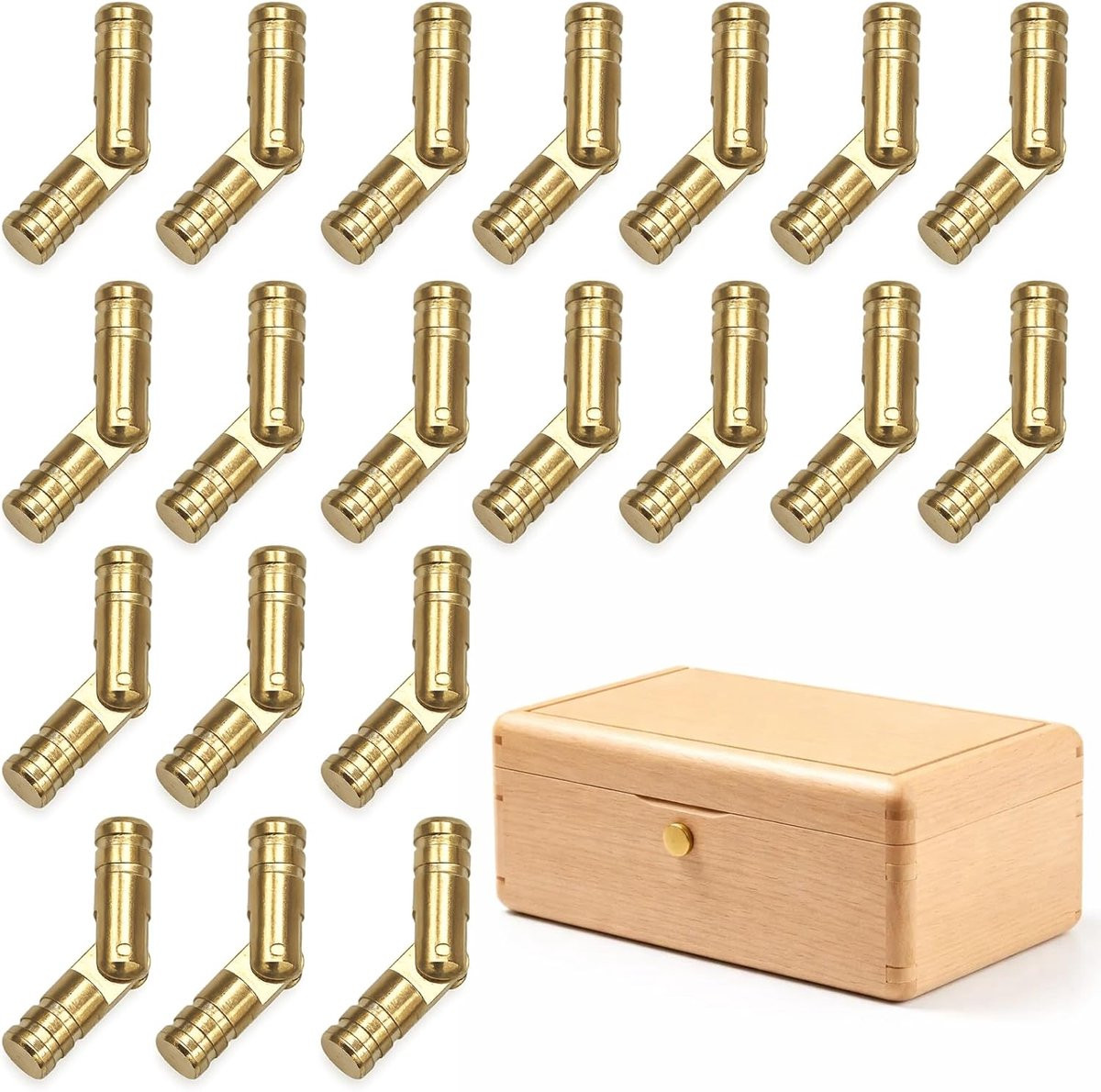Kleine cilindrische mini scharnieren voor meubels - Messing - 25 x 5 mm
