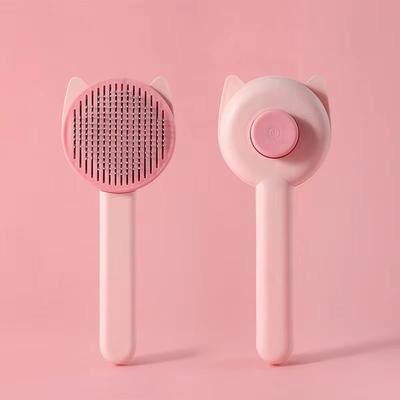 Inspired Finds Cat Grooming Brush Gentle Hair Remover For Shedding Relief all Pink