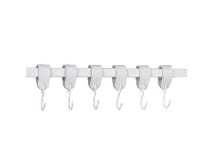 Metallbude Leder S-Haken im 3er oder 6er Set - Weiß/Weiß , 6er
