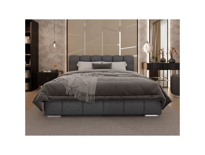 Homesy Polsterbett Zaira 180x200cm – Elegantes Polsterbett für modernen Wohnstil, Zonierte Multi-Taschen-Federkern (24cm), Graphitfarben, Holz, Mode, 180x200 cm, Schlafzimmer, Betten, Polsterbetten