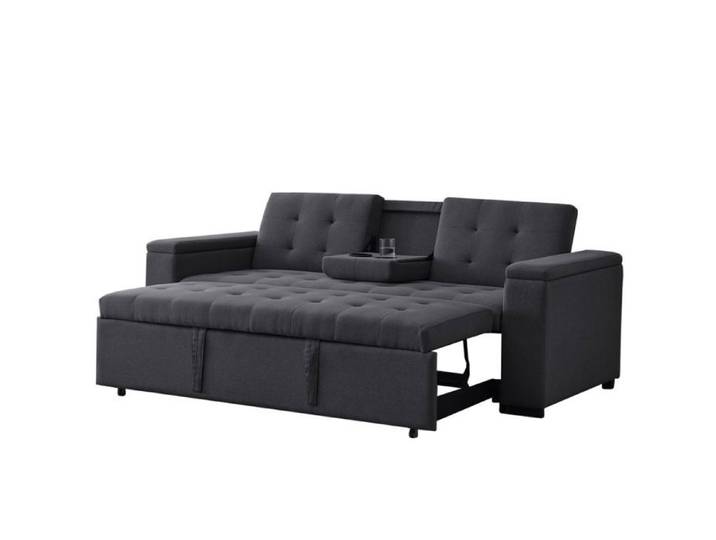 NOHO - canapé convertible gris foncé