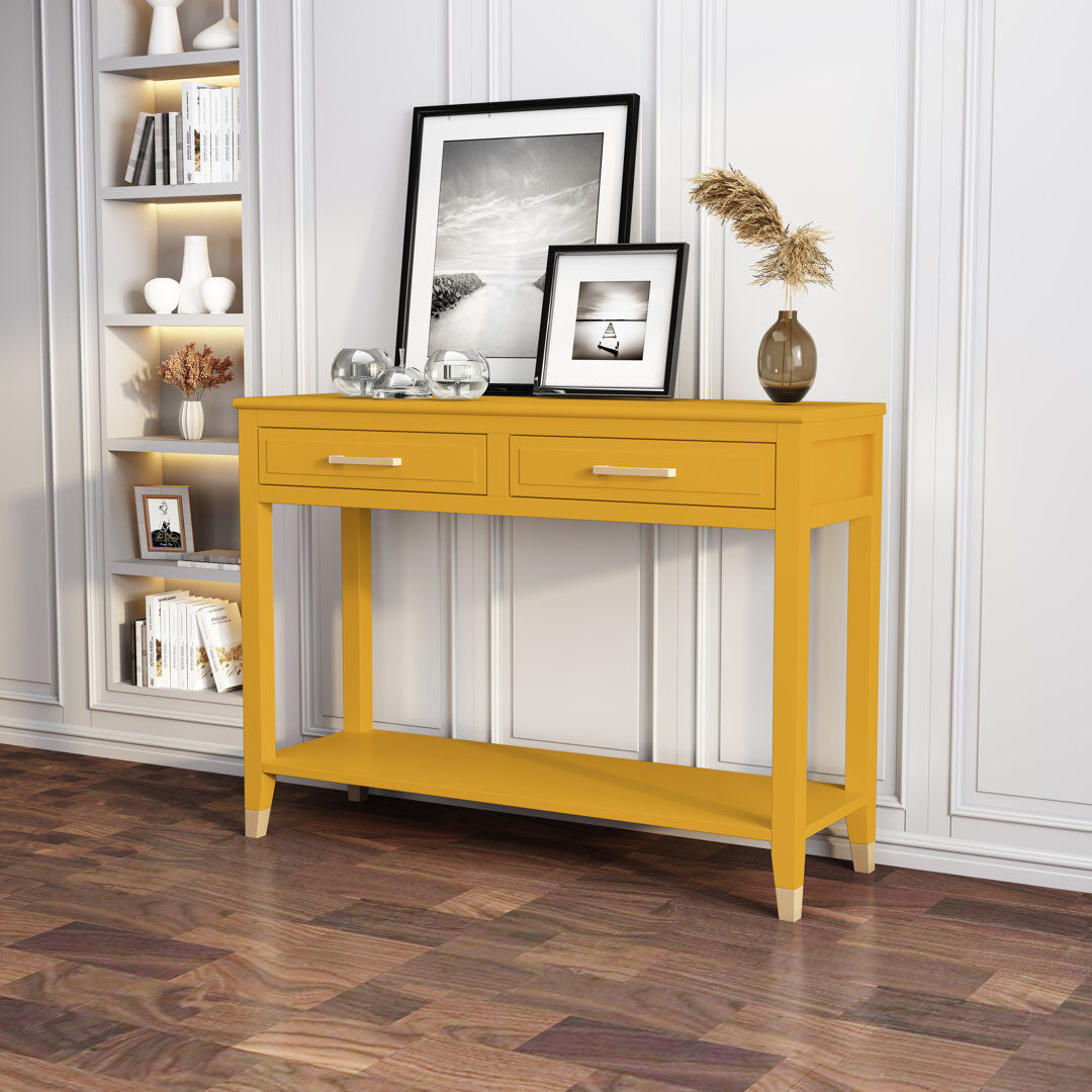 Rosdorf Park Ossian 105cm Console Table Mustard