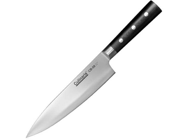 Culinaris Kochmesser Groß 20 cm – Profi Kochmesser aus hochwertigem deutschem Edelstahl, Küchenmesser mit ergonomischem Hartharzgriff, 3-fach vernietet