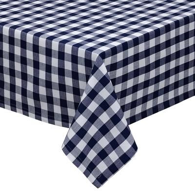 DII Navy Checkered Tablecloth