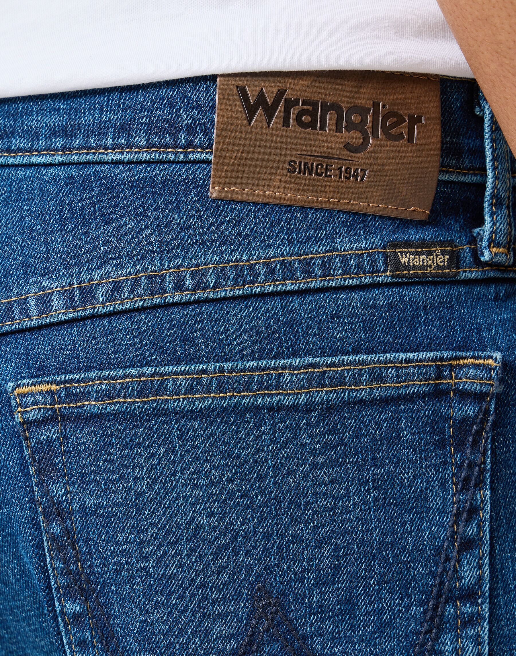 Relax-fit-Jeans WRANGLER "Foundation", Herren, Gr. 40, Länge 30, blau (knox), Denim/Jeans, Obermaterial: 99% Baumwolle, 1% Elasthan, relaxed fit lang, Jeans Relax-fit-Jeans, mit normaler Leibhöhe knox 40, Länge 30