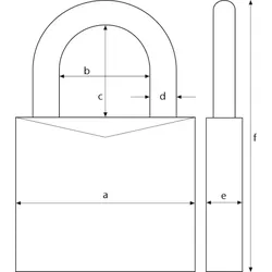 ABUS Vorhangschloss Service 83AL/45 braun ohne Zylinder Sonderproduktion