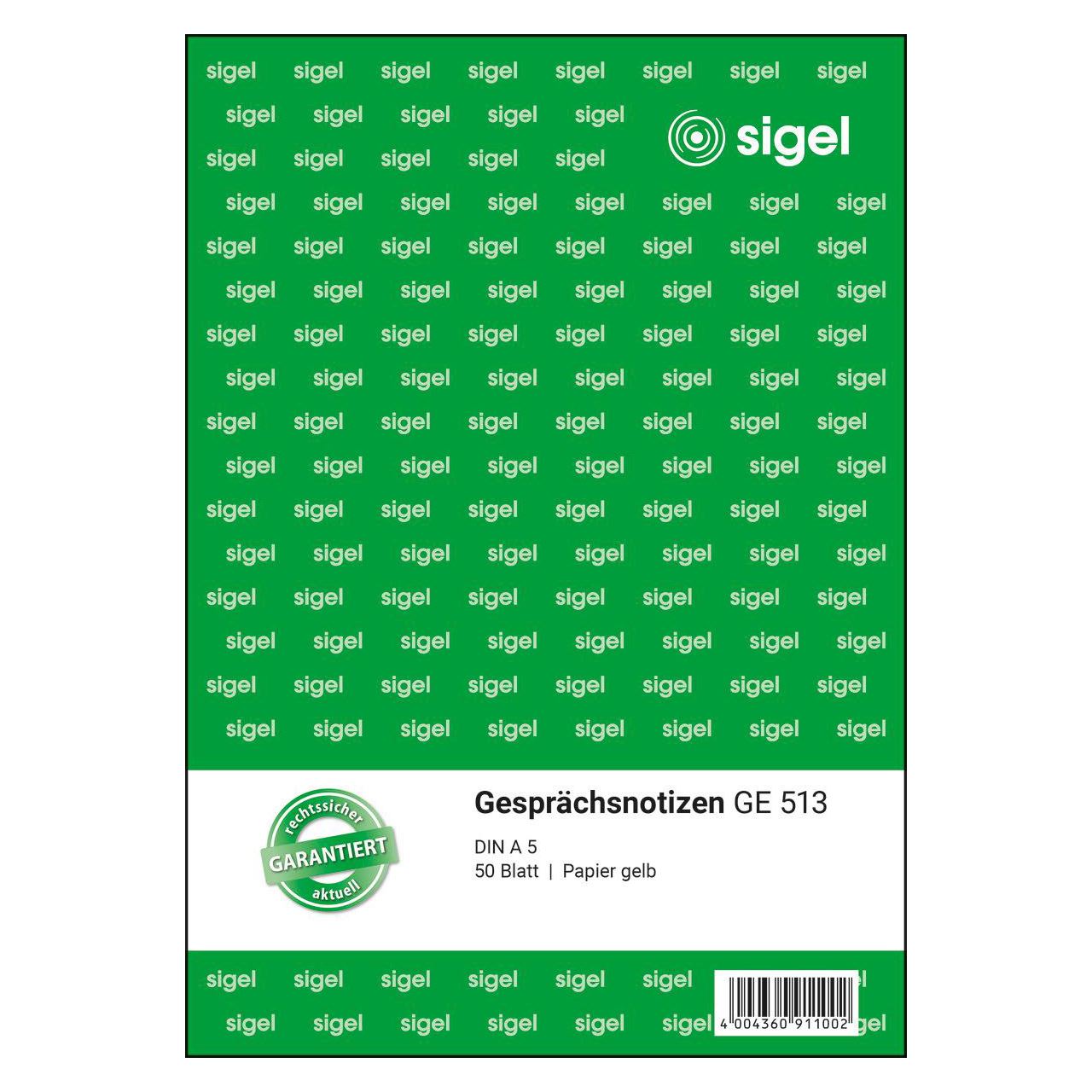 SIGEL Gesprächsnotiz Formularbuch GE513