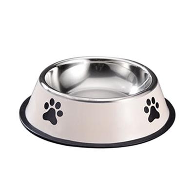Friendly Fresh Finds Stainless Steel Pet Bowl For Cats & Dogs Anti Fall, Multi Specification Feeding Dish white s