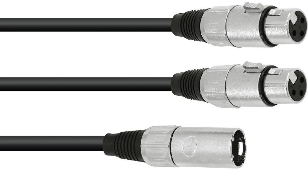 Omnitronic Adapterkabel Xlr(M)/2xxlr(F) 0,5m Sw