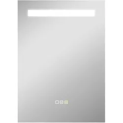 HOMCOM LED-Badezimmerspiegel 3 Lichtfarben Anti-Beschlag Speicherfunktion Touch-Schalter IP44 70x50 cm