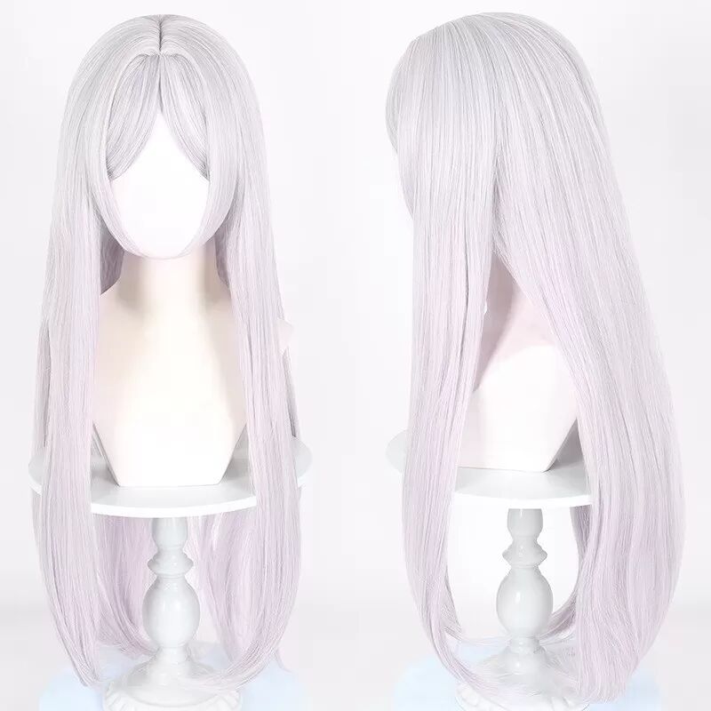 INF Perruque Cosplay Argentée - Fibre Haute Température, Jeu de Rôle Anime, Perruque de Fête