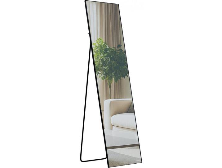 CLP Standspiegel eckig 40/3/140 cm Glas Schwarz-Matt, 40x140x3 cm, Spiegel, Standspiegel