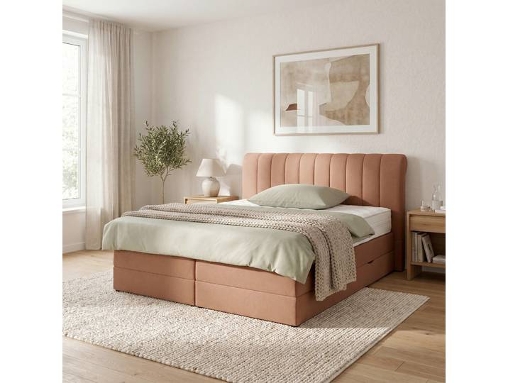 Boxspringbett Belano Rostfarben ca. 200x200cm