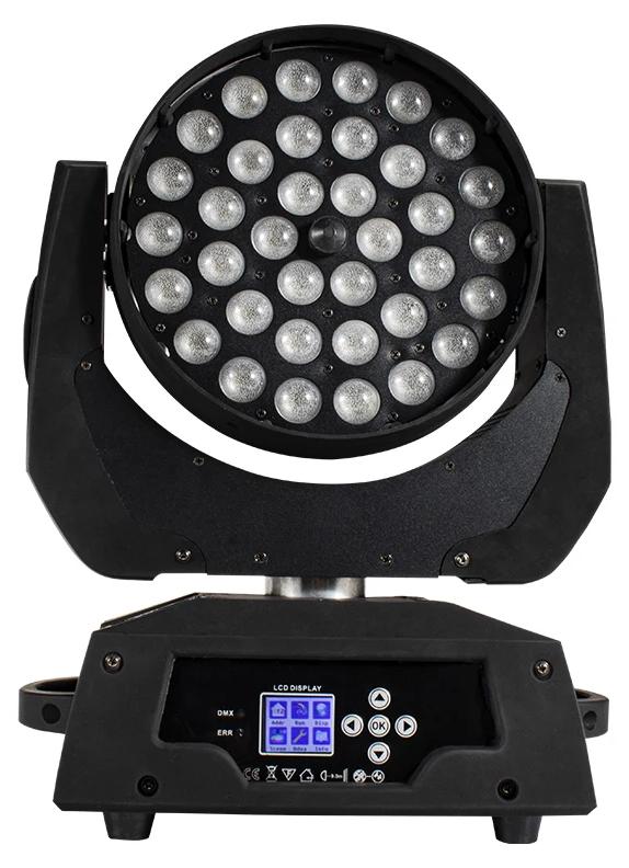 LED Moving Head Wash Zoom - Set 2x36x18W RGBWA+UV DMX - 648W 100-240V - Mit Flightcase - EU-Stecker