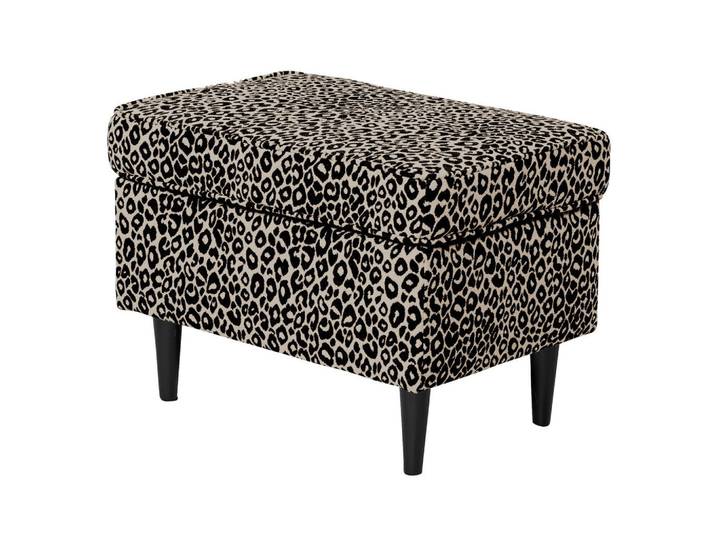 Mid.you Hocker Leo, Braun, Schwarz, Holz, Buche, massiv, Leopard, rechteckig, 63x43x42 cm, Wohnzimmer, Hocker, Sitzhocker