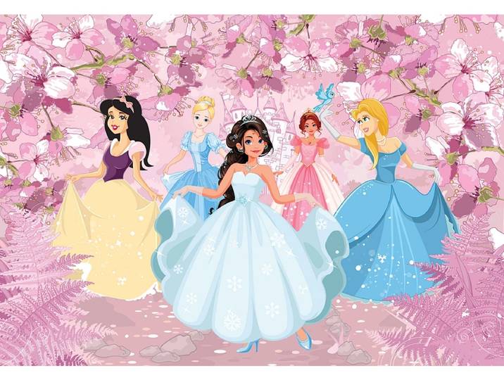 Tapete PRINCESSES 4-teilig vliesfaser rosa 368x254x1cm