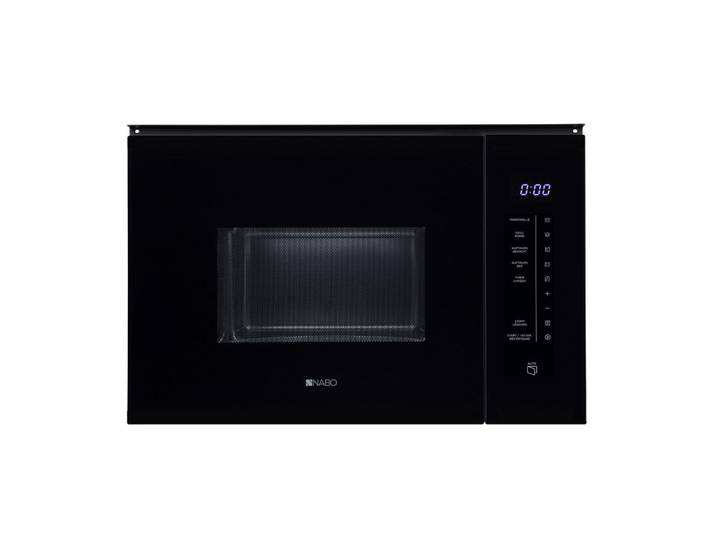 Nabo Einbaumikrowelle, Schwarz, Metall, 59.5x38.3x39 cm, Digitaldisplay, Garraumbeleuchtung, Grillfunktion, Auftaufunktion nach Gewicht oder Zeit, elektronisches Bedienfeld, LED-Display, Auftaufunktion, digitaler Timer, Timerfunktion, Küchen, Küchenelektrogeräte, Mikrowellen