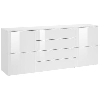 Sideboard BORCHARDT MÖBEL "Rova, Kommode Breite 166 cm", weiß (weiß matt, weiß hochglanz), B:166cm H:72cm T:35cm, Holzwerkstoff, Sideboards, Sideboard, Breite 166 cm