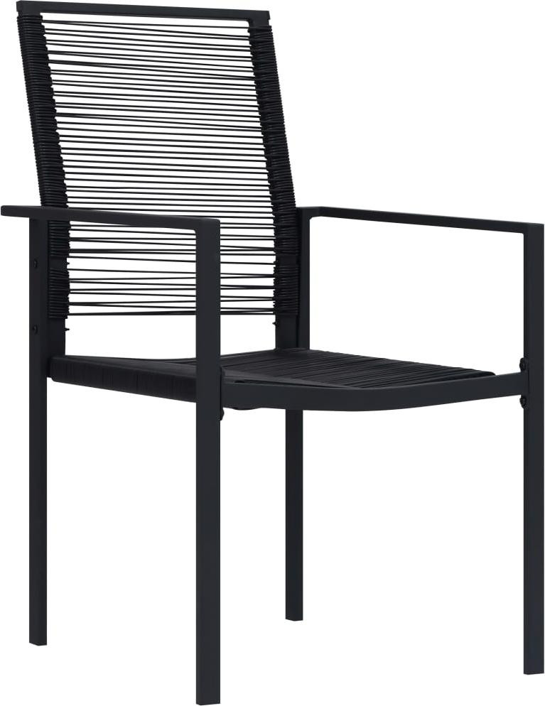 vidaXL Tuinstoelen, 2 stuks, PVC riet, zwart