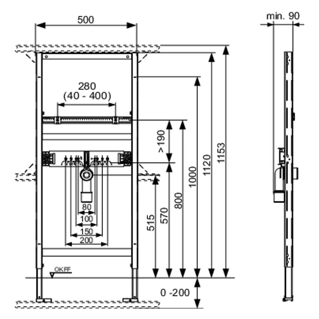 TECE TECEprofil Waschtischmodul 1120mm 9310000 (9310000)