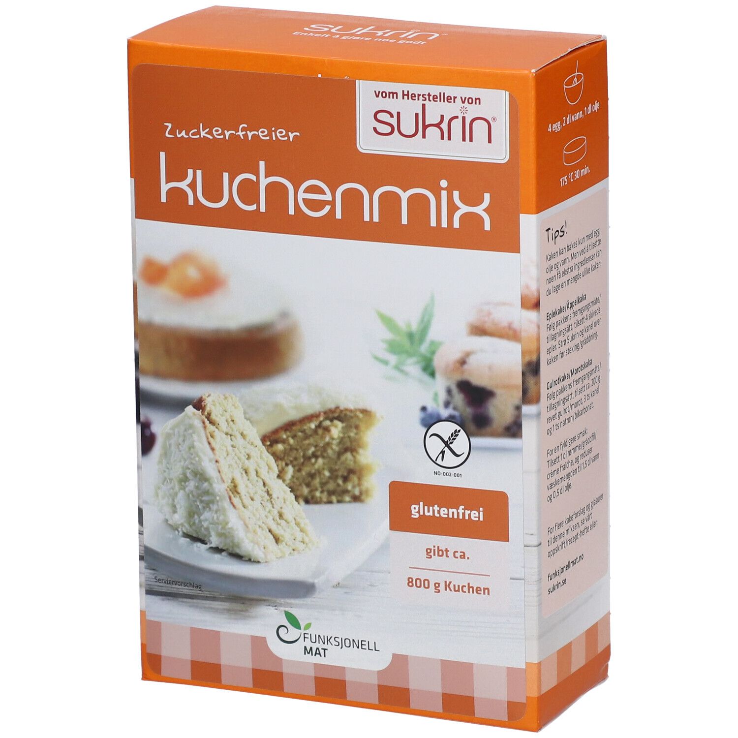 Sukrin Kuchenmix Backmischung 360 g Pulver