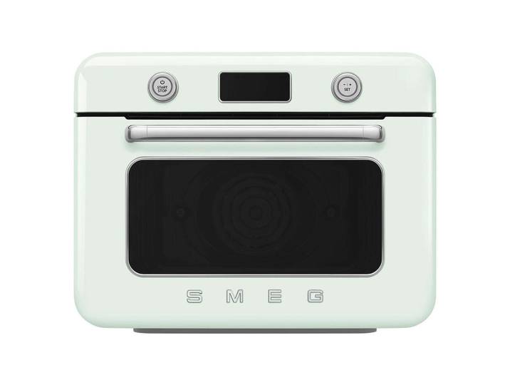 Smeg Minibackofen 50´s Style, Pastellgrün, Metall, 50x40x51 cm, Timer, akustisches Signal Ein-/Aus, Display, elektronischer Timer, Innenbeleuchtung, elektronische Temperaturregelung, Wassertank abnehmbar, Kochgeschirr, Küchengeräte, Sonstige Küchengeräte