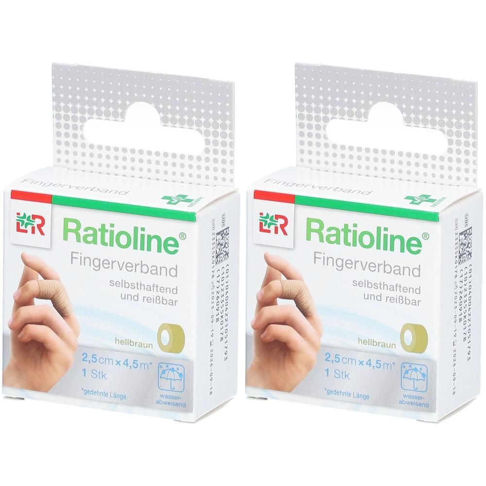 Ratioline selbsthaft.Fingerv.2,5cmx4,5m hellbraun 2x 2x1 St Pflaster