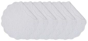 C&F Home Christiana White Round Quilted Placemat Set 6