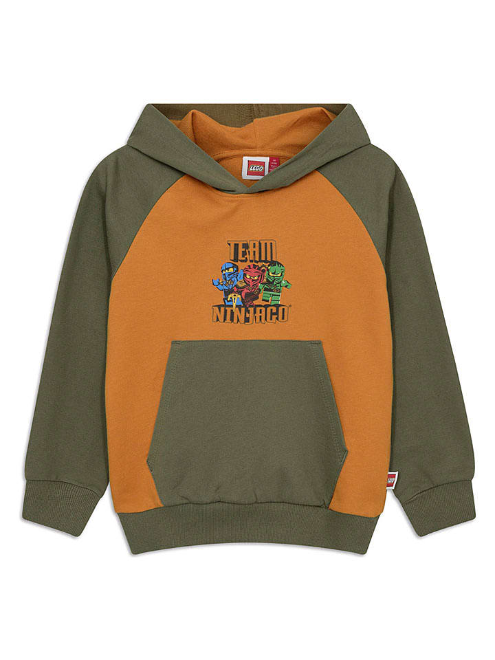 LEGO Hoodie in Grün/ Orange - 122