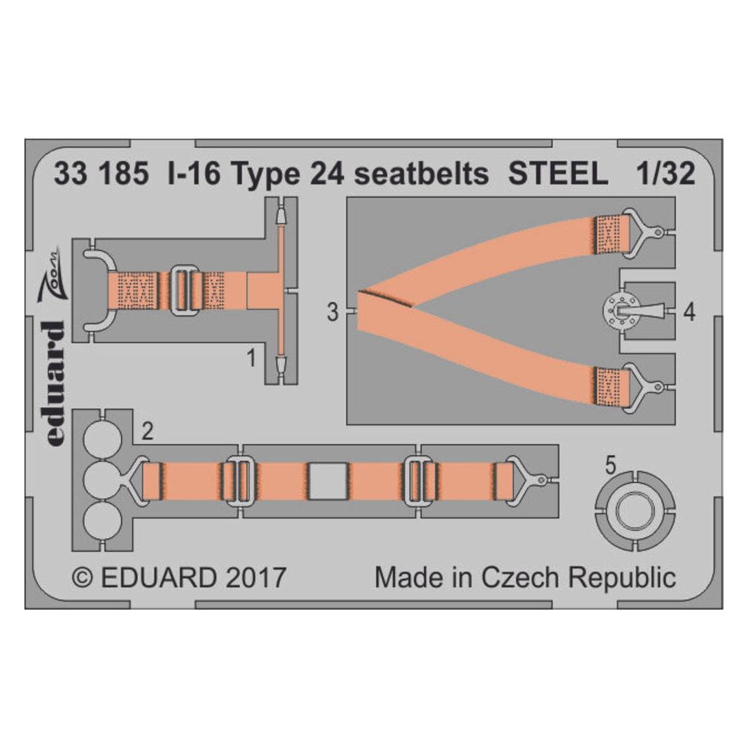 Eduard I-16 Type 24 seatbets STEEL for ICM (33185)