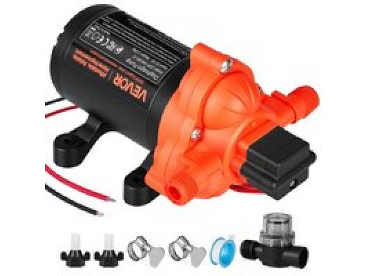VEVOR Membranpumpe, 12 V DC, 15,1 L/min, selbstansaugende 3-Kammer-Membranwasserpumpe mit automatischem Druckschalter, 2,75 bar Druck, für Wohnmobil, Wohnwagen, Schiff, Yacht, Autowäsche