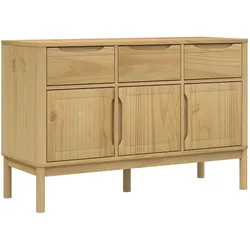 vidaXL Sideboard FLORO Wachsbraun 114x43x74 cm Massivholz Kiefer