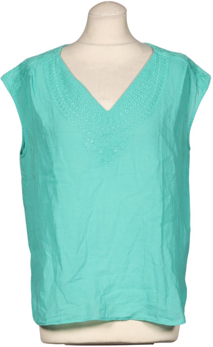 La Fiancée du Mékong Damen Bluse, Türkis, Gr. EU 40, Baumwolle - Second Hand