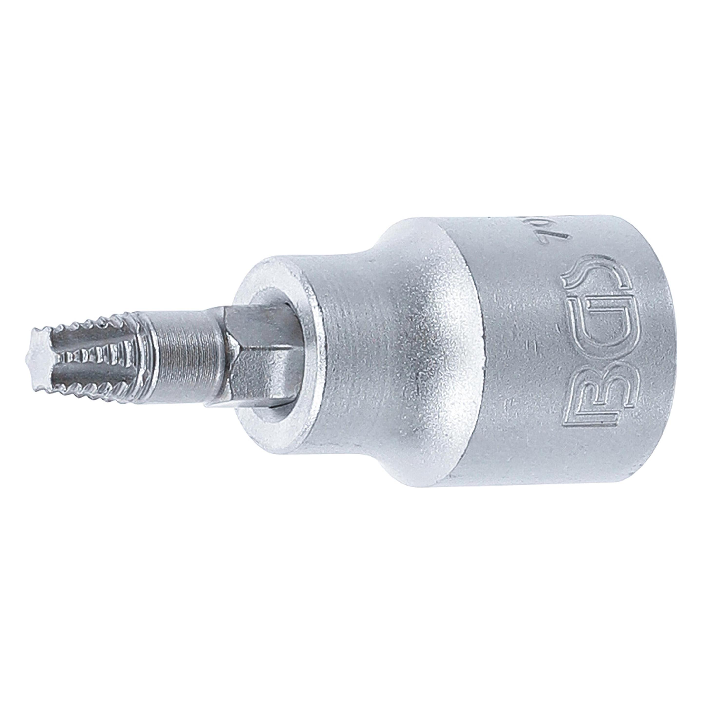 BGS Schraubenausdreher-Bit-Einsatz | 10 mm (3/8") | für defektes T-Profil (für Torx) T27 (7098-T27)
