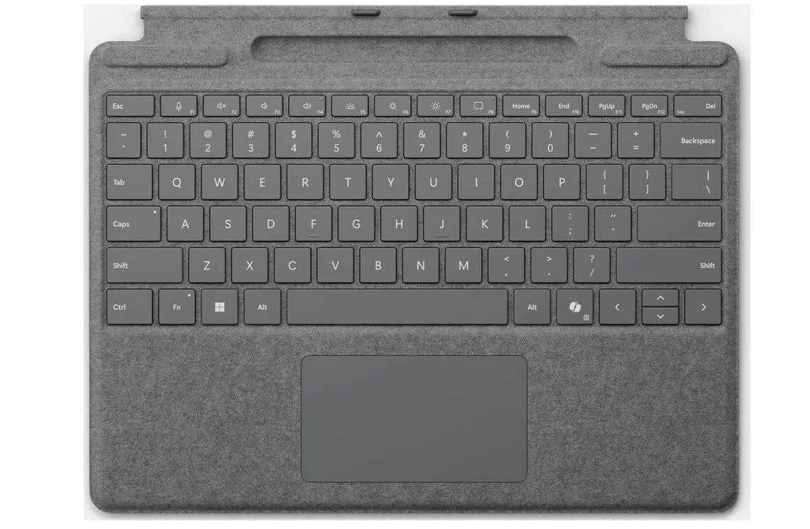 Microsoft Surface Pro Keyboard mit Stiftaufbewahrung platin 8XA-00242